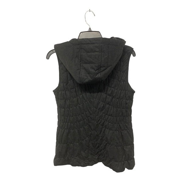 NWOT Avec Les Filles | Charcoal Grey Quilted Puffer Vest Hooded Womens XS - Picture 4 of 7